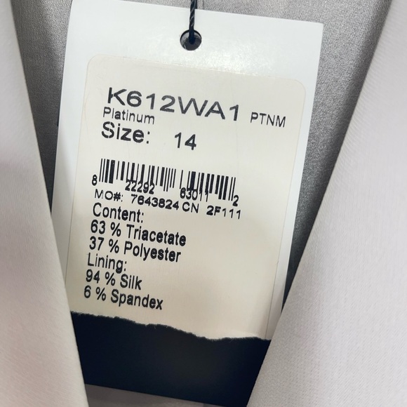 New St. John platinum silk lined blazer black label sz 14 - Picture 9 of 10